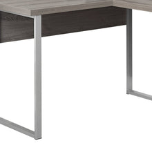 Load image into Gallery viewer, 79" Taupe and Silver L Shape Computer Desk With Two Drawers
