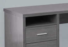 Load image into Gallery viewer, 79" Taupe and Silver L Shape Computer Desk With Two Drawers
