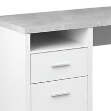 Load image into Gallery viewer, 79" Taupe and Silver L Shape Computer Desk With Two Drawers
