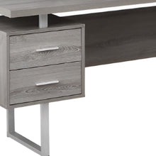 Load image into Gallery viewer, 71" Taupe and Silver L Shape Computer Desk With Three Drawers

