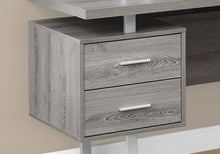Load image into Gallery viewer, 71" Taupe and Silver L Shape Computer Desk With Three Drawers
