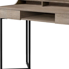 Load image into Gallery viewer, 48" Taupe and Black Writing Desk With Two Drawers
