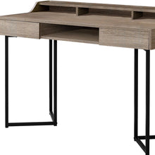 Load image into Gallery viewer, 48" Taupe and Black Writing Desk With Two Drawers
