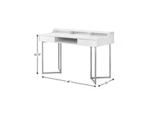 Load image into Gallery viewer, 48" Taupe and Black Writing Desk With Two Drawers
