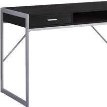 Load image into Gallery viewer, 48" Dark Brown and Silver Computer Desk With Two Drawers
