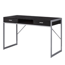 Load image into Gallery viewer, 48" Dark Brown and Silver Computer Desk With Two Drawers
