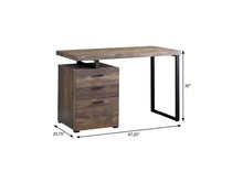 Load image into Gallery viewer, 47" Brown and Black Computer Desk With Three Drawers

