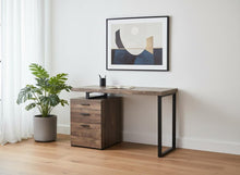 Load image into Gallery viewer, 47" Brown and Black Computer Desk With Three Drawers
