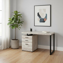 Load image into Gallery viewer, 47" Brown and Black Computer Desk With Three Drawers
