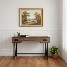 Load image into Gallery viewer, 47" Brown and Black Computer Desk With Two Drawers
