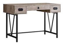 Load image into Gallery viewer, 47" Taupe and Black Computer Desk With Three Drawers
