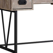 Load image into Gallery viewer, 47" Taupe and Black Computer Desk With Three Drawers
