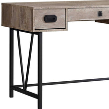 Load image into Gallery viewer, 47" Taupe and Black Computer Desk With Three Drawers
