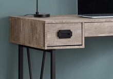 Load image into Gallery viewer, 47" Taupe and Black Computer Desk With Three Drawers
