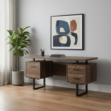 Load image into Gallery viewer, 60" Brown and Black With Three Drawers
