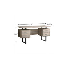 Load image into Gallery viewer, 60" Brown and Black With Three Drawers
