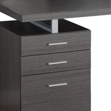 Load image into Gallery viewer, 47" Gray and Silver Computer Desk With Three Drawers
