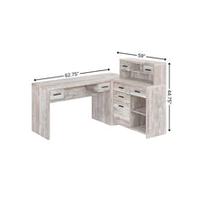 Load image into Gallery viewer, 63" Taupe L Shape Computer Desk With Eight Drawers
