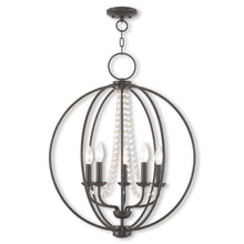 Load image into Gallery viewer, 28" Five Light Dimmable Chandelier With Shades - Bronze

