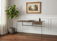 Load image into Gallery viewer, 48" Brown and Clear Computer Desk
