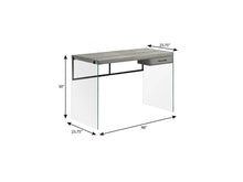 Load image into Gallery viewer, 48" Gray and Clear Computer Desk
