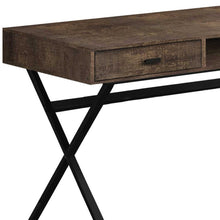 Load image into Gallery viewer, 47" White and Silver Computer Desk With Two Drawers

