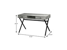 Load image into Gallery viewer, 47" White and Silver Computer Desk With Two Drawers
