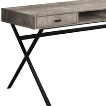 Load image into Gallery viewer, 47" White and Silver Computer Desk With Two Drawers
