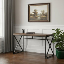 Load image into Gallery viewer, 47" Brown and Black Computer Desk
