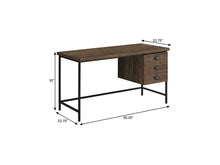 Load image into Gallery viewer, 55" Brown and Black Computer Desk With Three Drawers

