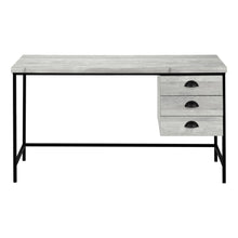Load image into Gallery viewer, 55" Gray and Black Computer Desk With Three Drawers
