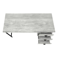 Load image into Gallery viewer, 55" Gray and Black Computer Desk With Three Drawers
