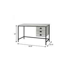 Load image into Gallery viewer, 55" Gray and Black Computer Desk With Three Drawers
