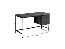 Load image into Gallery viewer, 55" Gray and Black Computer Desk With Three Drawers
