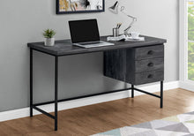 Load image into Gallery viewer, 55" Gray and Black Computer Desk With Three Drawers
