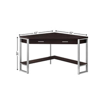 Load image into Gallery viewer, 42" Taupe and Silver Corner Computer Desk
