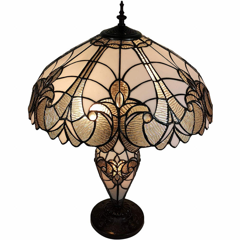 27" Metal Two Light Candlestick Table Lamp With Beige Shade - Dark Brown