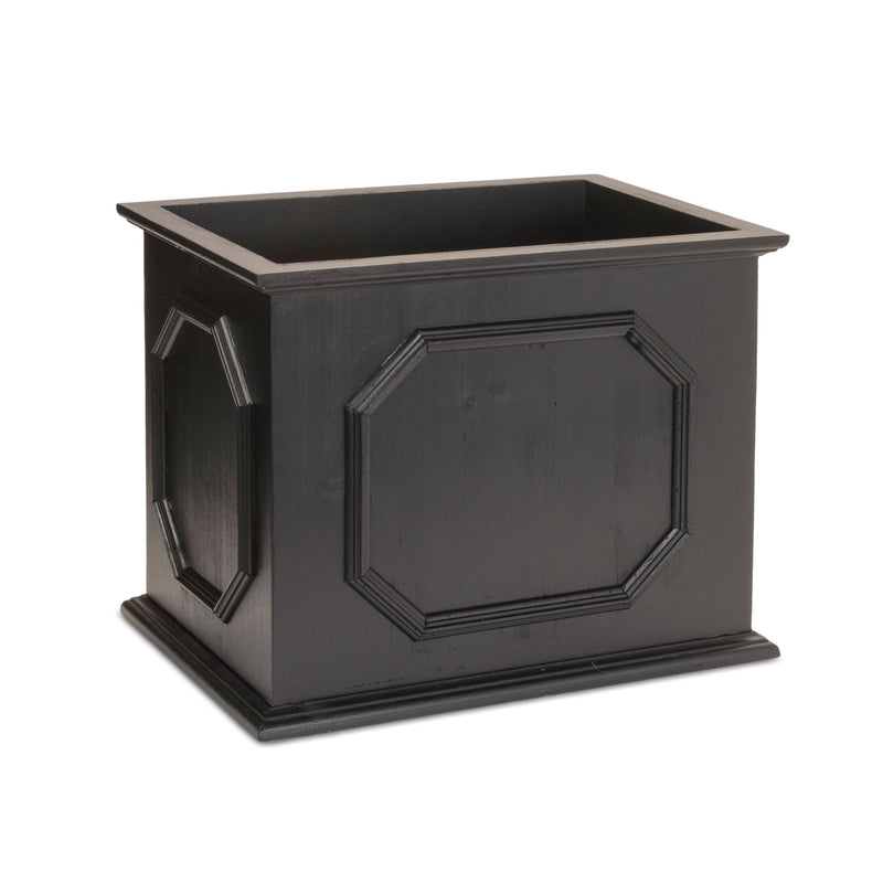 Geometric Rectangular Planter Boxes (Set of 3) - Black