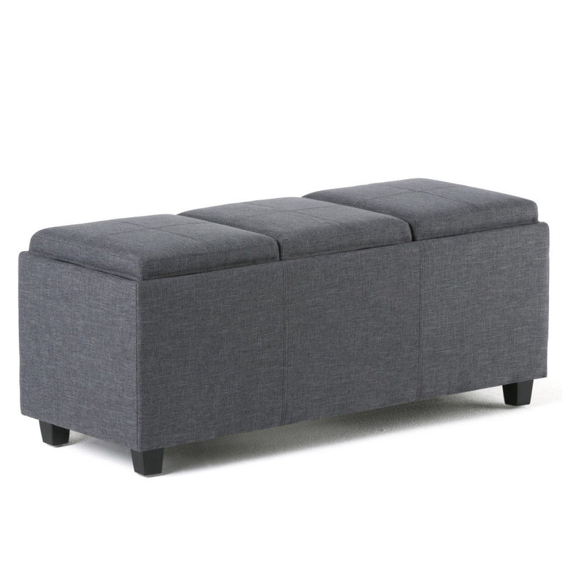 42" Upholstery Storage Ottoman - Dark Brown / Slate Gray
