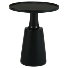 Load image into Gallery viewer, Stain Pedestal Accent Round Table With Lipped Top - Black
