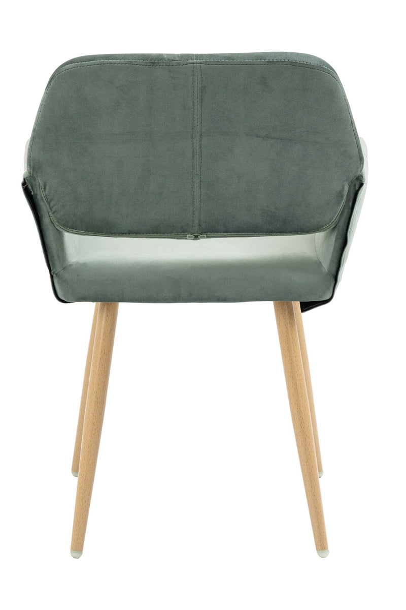 Upholstered Velvet Open Back Dining Chair - Green