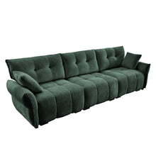Load image into Gallery viewer, Elegant 3 Seater Sofa Set &amp; Pillows Frame, High Rebound Cushions - Textured Green
