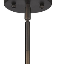 Load image into Gallery viewer, Hanging Light With Ribbed Pebbled Glass Shade - Bronze

