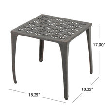 Load image into Gallery viewer, Lunaire - Outdoor Square Cast Aluminum Side Table With Lattice Top And Curved Legs - Bronze
