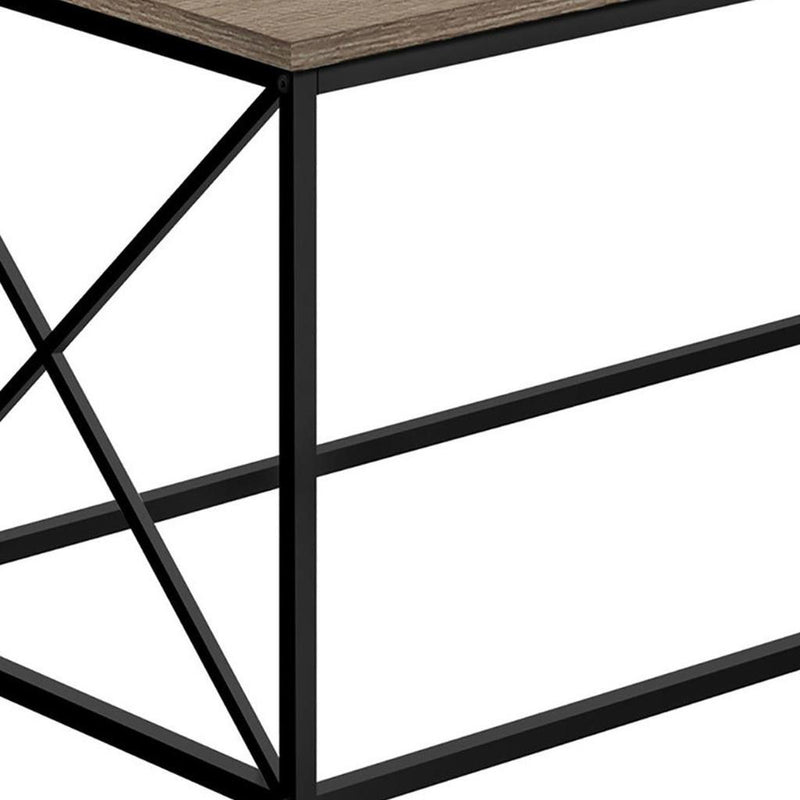 41" Metal Coffee Table - Taupe And Black