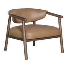 Load image into Gallery viewer, 33" Faux Leather And Wood Arm Chair - Brown / Dark
