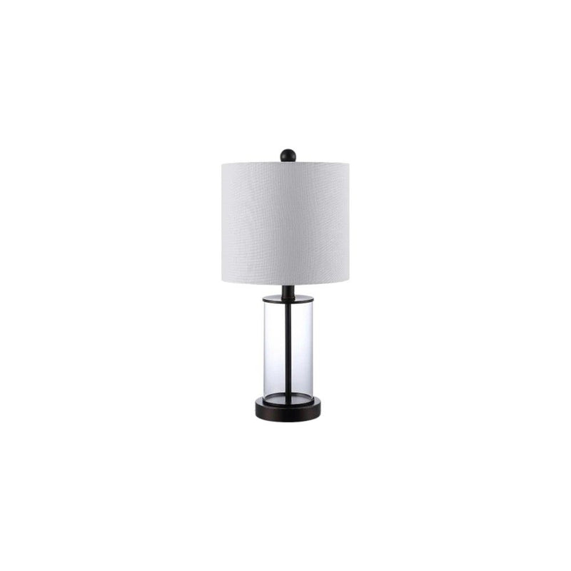 USB Table Lamps With Drum Shades (Set of 2) - Antiqued Bronze