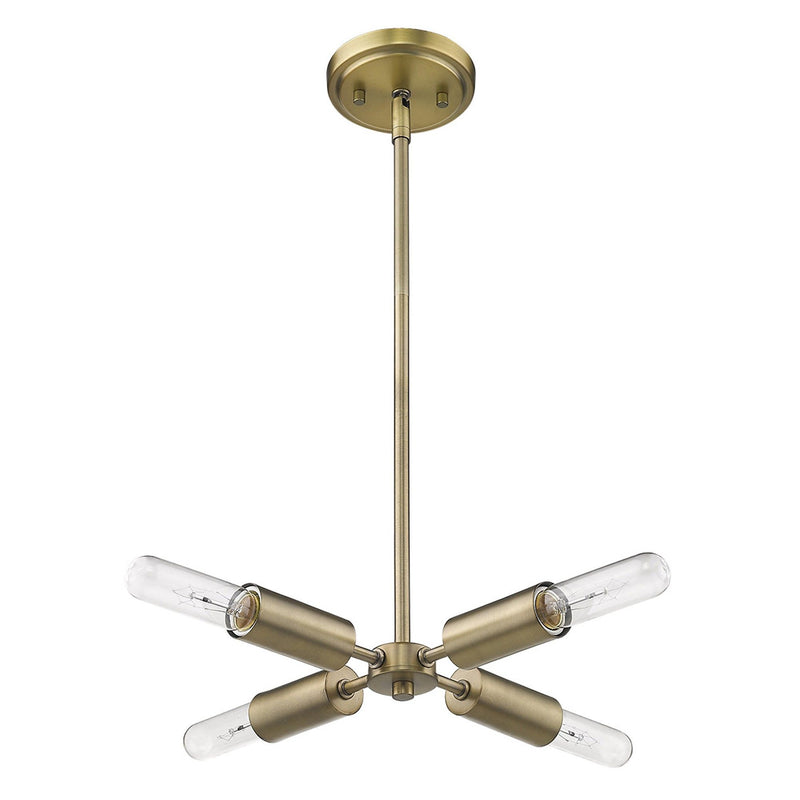 Four Light Metal Dimmable Chandelier - Gold