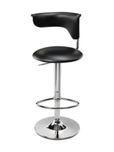 Load image into Gallery viewer, Faux Leather And Metal Low Back Adjustable Height Bar Chair (555039) - Black And Silver
