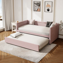 Load image into Gallery viewer, Modern Style Upholstered Daybed With Trundle For Guest Room, Small Bedroom
